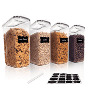 Cereal Storage Container Set of 4, Sindcom Airtight Food Storage Containers, 135.2 fl oz, Black