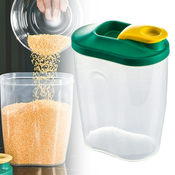 Cereal Storage Containers, Food Storage Container with Lid, BPA-FREE Plastic Pantry Organization Canisters for Rice Cereal Flour Sugar Dry Food in Kitchen, 4.72x3.35x7.68"