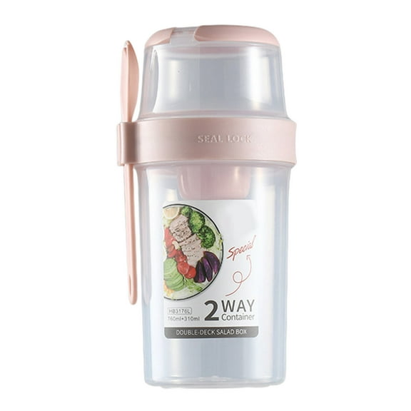 Cereal and Milk Container Double Layer Hiking Food Container Snack Cup Camping and RV Storage and Organization To Go Cup for Yogurt Container