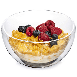 Glass Cereal Bowl Glass Soup Bowl with Handle, Clear Small Yogurt Bowl with  Glass Lid Oatmeal Breakfast Bowls Microwave Safe Glassware for Dessert