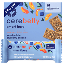 Cerebelly Organic Blueberry Banana Smart Snack Bar, Toddler Food (7 Count)