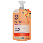 Cerebelly Organic Stage 2 Baby Food, Sweet Potato Peach Mango Smoothie, 4 oz, Pouch