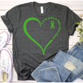 Cerebral Palsy Awareness Green Heart and Ribbon Graphic T-Shirt, Unisex ...
