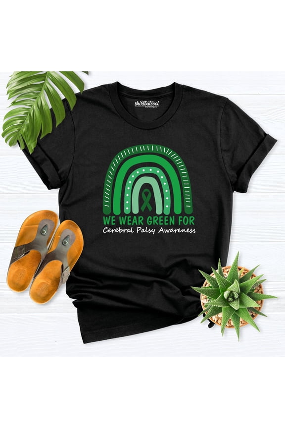 Cerebral Palsy Awareness Shirt, Cerebral Palsy Shirt, We Wear Green For Cerebral Palsy Shirt, Green Ribbon Shirt, Cerebral Palsy Support Tee TSHIRT All Size S-5XL