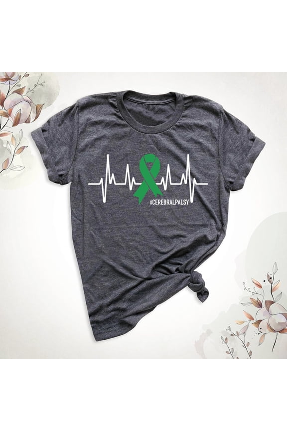 Cerebral Palsy Awareness Shirt, Green Ribbon Tee, Warrior Shirt, Cp Awareness T-Shirt, Cerebral Palsy Support Tshirt, Physical Therapy Tee, Full Size S-5XL