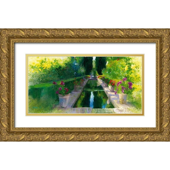 Cereceda Martinez, Angeles 14x9 Gold Ornate Wood Framed with Double Matting Museum Art Print Titled - Granada II