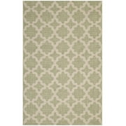 Modway Cerelia 94.5x122" Moroccan Trellis Fabric Area Rug in Beige/Light Green