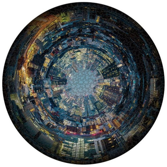 Cerem 1000 Pieces Jigsaw Puzzle - Round Art Puzzle for Wall Decor - Difficult and Challenge Game - Large 27 Inch (City View)