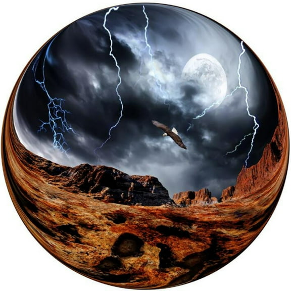 Cerem 1000 Pieces Jigsaw Puzzle - Round Art Puzzle for Wall Decor - Difficult and Challenge Game - Large 27 Inch - Eagle in the Sky