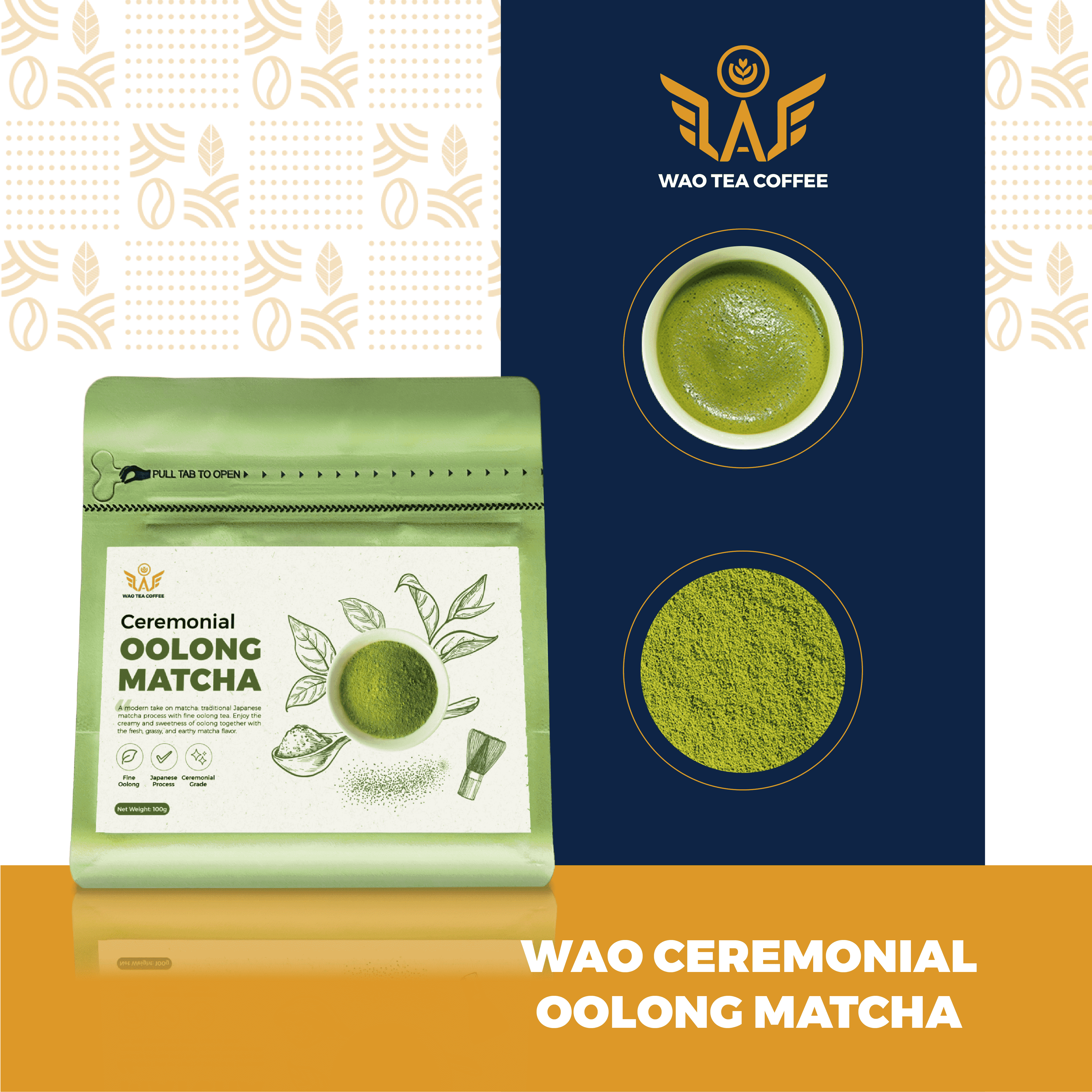 Ceremonial Oolong Matcha Powder, Premium Loose Leaf, Smooth & Floral, 100g