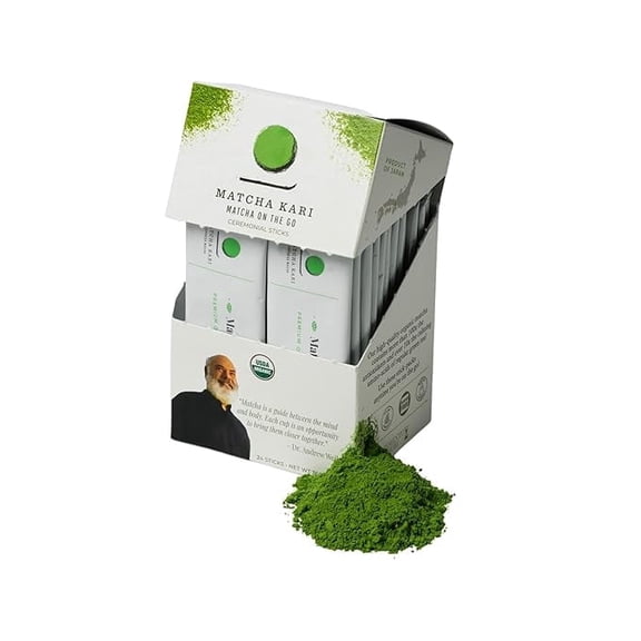 Ceremonial Organic Matcha Green Tea Powder Sticks Japanese Matcha 24 Pack