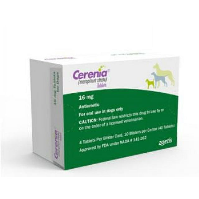 Cerenia (Maropitant Citrate) Tablets for Dogs,16MG, 40 Tablets