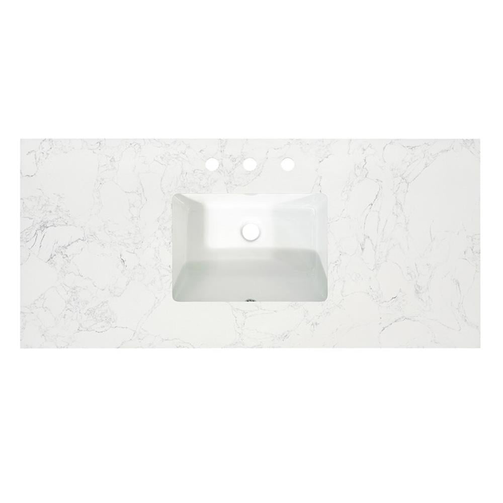 Ceres 49" White Engineered Stone Vanity Top with Sink