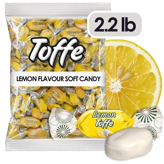 Ceres Gourmet Lemon Soft Candy Bulk – 2.2 lbs, Individually Wrapped Filled Lemon Candies