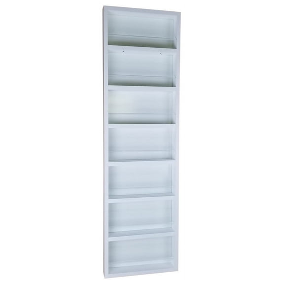 Ceres On the Wall Spice Rack 48"h x 14"w x 3.5"d, White Enamel