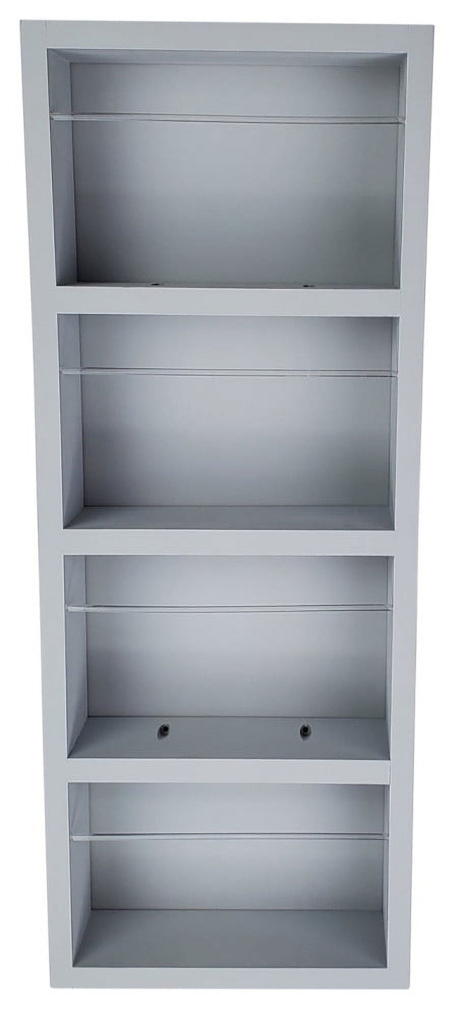 Gray Wooden Wall-Mounted Spice Rack with Acrylic Dowels