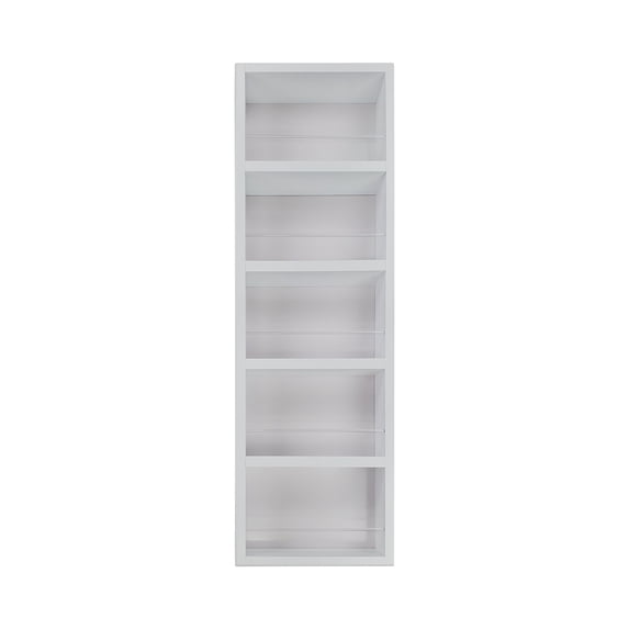 Ceres White Enamel On the Wall Spice Rack 35"h x 14"w x 2.5"d