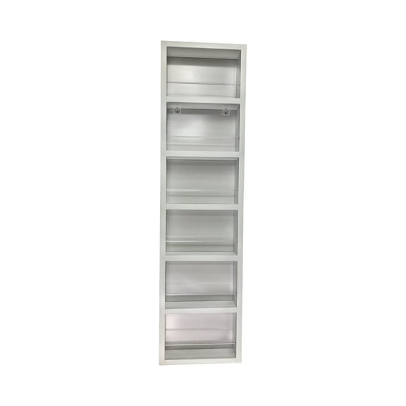 Ceres White Enamel On the Wall Spice Rack 42"h x 14"w x 2.5"d