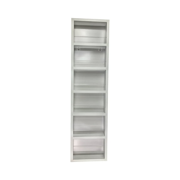 Ceres White Enamel On the Wall Spice Rack 42"h x 14"w x 4.5"d