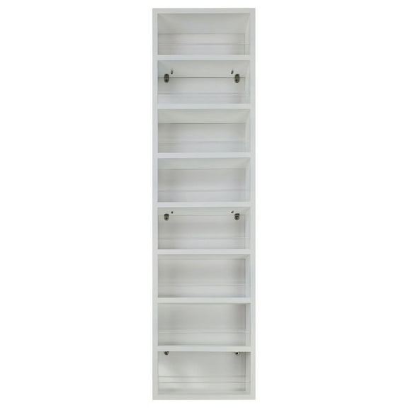 Ceres White Enamel On the Wall Spice Rack 55"h x 14"w x 3.5"d