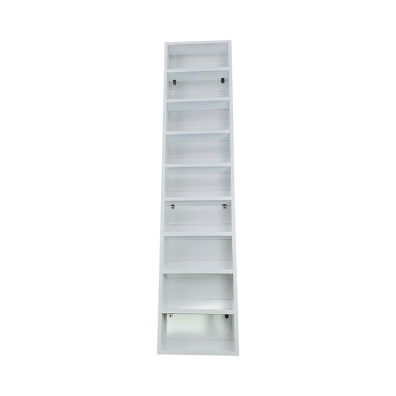 Ceres White Enamel On the Wall Spice Rack 62"h x 14"w x 4.5"d