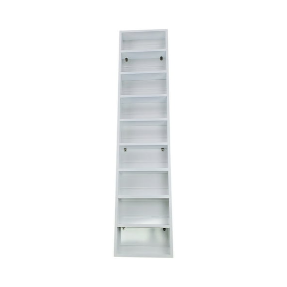Ceres White Enamel On the Wall Spice Rack 62"h x 14"w x 4.5"d