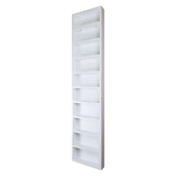 Ceres White Enamel On the Wall Spice Rack 69"h x 14"w x 2.5"d