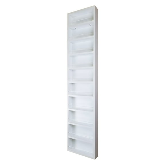 Ceres White Enamel On the Wall Spice Rack 69"h x 14"w x 4.5"d