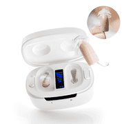 Ceretone Core One Pro Hearing Aids for Seniors Rechargeable with Intelligent Noise Reduction, Adults Hearing Amplifiers for Hearing Loss, Hearing Amplifiers with Magnetic Charging Case, Beige