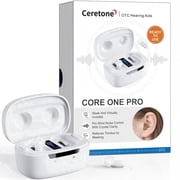 Ceretone Core One Pro White FDA-Cleared OTC IIC Hearing Aids   Virtually Invisible, Rechargeable, Intricon Chip for High-Definition Sound, Penny-Size Design, Video Guide & Support