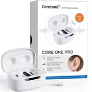 Ceretone Core One Pro OTC IIC Rechargeable Hearing Aids, Virtually Invisible, White