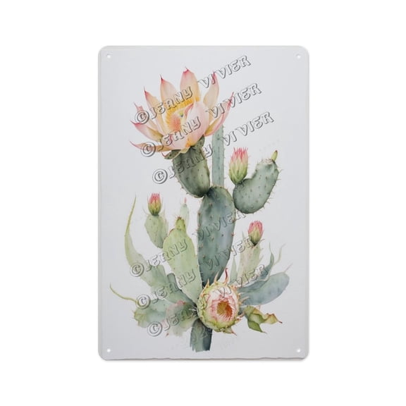 Cereus Cactus Metal Sign – Funny Plant Decor for Dorm Room, Living Room, Garden, or Bar – 12x16 Inch Aluminum Wall Art Gift for Garden Lovers