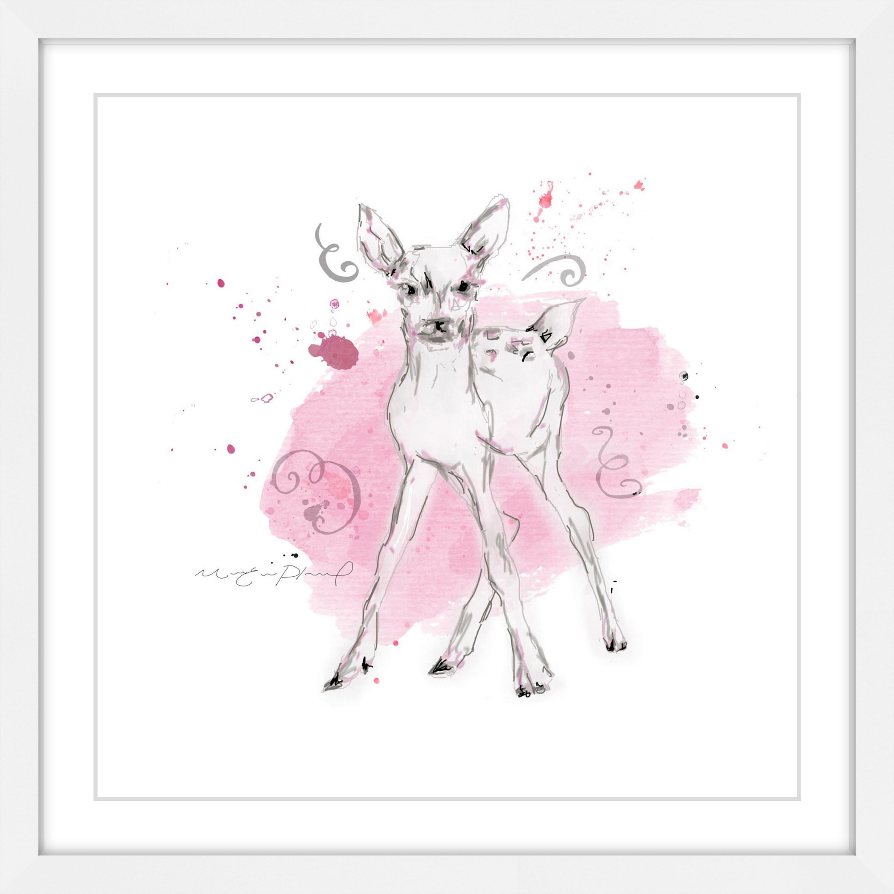 "Cerf Bebe" By Marie-Eve Pharand Framed Painting Art Print, 24.0" x 1.5"