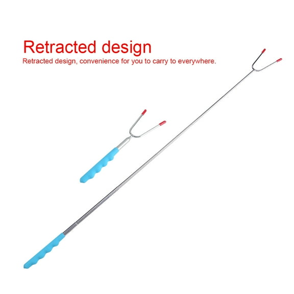 Cergrey BBQ Roasting Forks,5Pcs Telescoping BBQ  Hot Dog Skewers Forks Roasting Sticks Camping, Roasting Forks