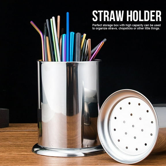 Cergrey Straw Holder, Straw Dispenser, Spoon Fork Storage Holder Utensils For Kitchen Tableware Home