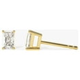 thumbnail image 1 of Ceritifed 3 Ct Radiant Cut D/VVS1 Moissanite Solitaire Stud Earrings In 14K White Gold Plated Silver, 1 of 1