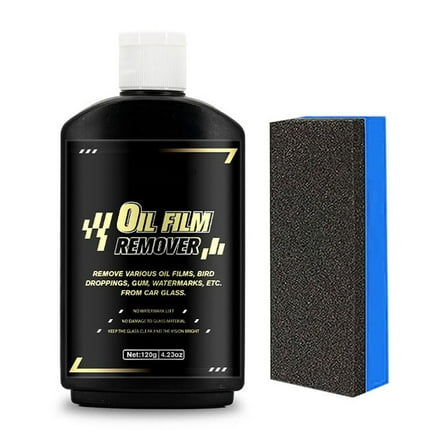 Cerium Oxide Glass Polish for Cars - Windshield Scratch Remover, Water Spot & Wiper Mark Cleaner, Glass Cleaning Compound, Automotive Glass Restoration Kit with Sponge