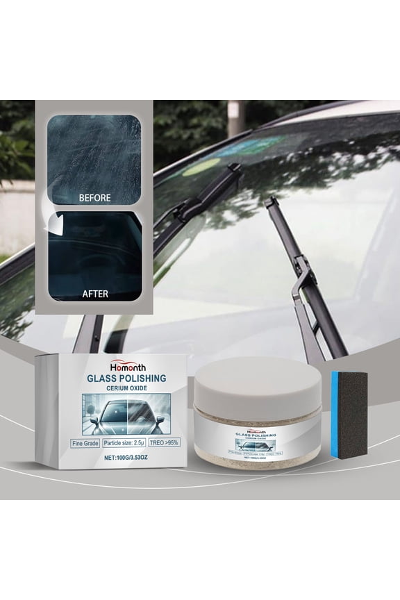 Cerium Oxide Glass Polishing Kit, Glass and Windshield Scratch Removal Kit, 3.53 Oz Cerium Oxide Polishing Powder, 2.75 inch Felt Polishing Buffing Wheel