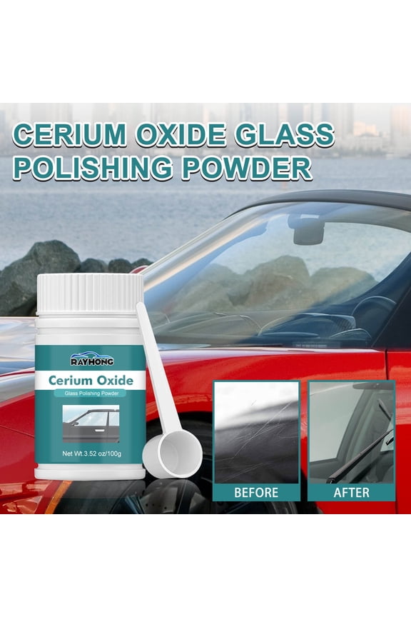 Cerium Oxide Glass Polishing Kit, Glass and Windshield Scratch Removal Kit, 3.52 Oz of Cerium Oxide Polishing Powder