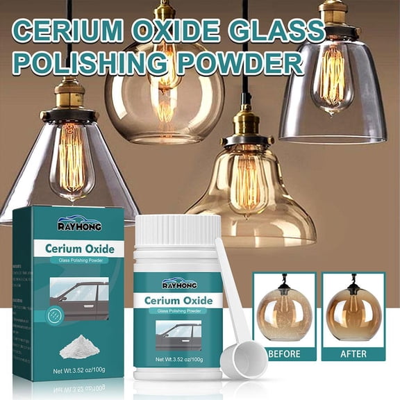 Cerium Oxide Glass Scratch Remover, Professional Glass Polishing Compound for Windshield, 120g / 10.5oz Powder for Car Glass