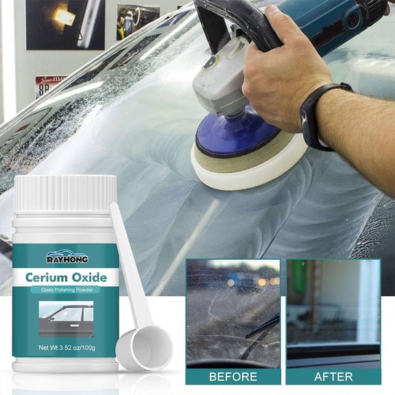 Cerium Oxide Glass Scratch Remover, Professional Glass Polishing Compound for Windshield