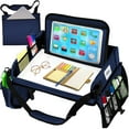 thumbnail image 1 of Cerizona Travel Lap Desk - Travel Tray,  Portable Lap Desk for Car, Remote Work, Trips, School - Storage Pockets, Laptop Tablet Sleeve, Adjustable Carrying Strap - Fits up to 15.6-Inch Laptop (Navy), 1 of 8