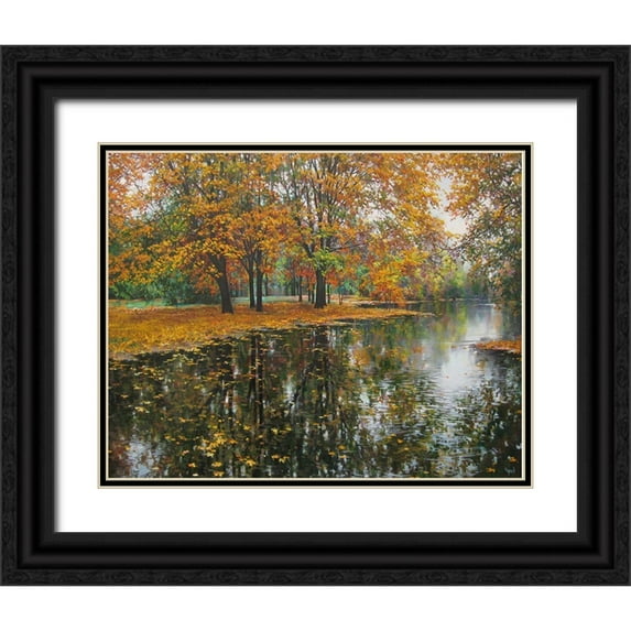 Cernov, Ivan 14x12 Black Ornate Wood Framed with Double Matting Museum Art Print Titled - Autumn Gold