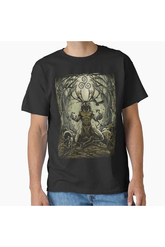 Cernunnos Pagan Celtic Irish Mythology God H24104 T-Shirt, for Men and Women, Up to Size 5XL