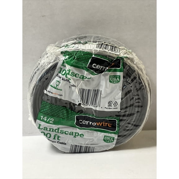 Cerrowire Landscape Lighting Wire 100' 14/2 Black Stranded Low-Voltage Stranded