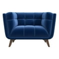 thumbnail image 1 of Cerruti Mid Century Modern Luxury Tufted Accent Velvet Armchair in Navy Blue, 1 of 6