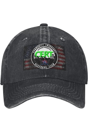 Cert Community Emergency Response Team Baseball Cap Adjustable Personalized Adult Sports Hats Black
