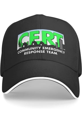 Cert Community Emergency Response Team Baseball Cap Trucker Hats Adjustable Golf Cap Unisex Black