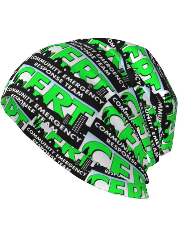 Cert Community Emergency Response Team Beanie Hat Men Women Stretch Slouchy Warm Skull Knit Beanies Cap for Winter Black