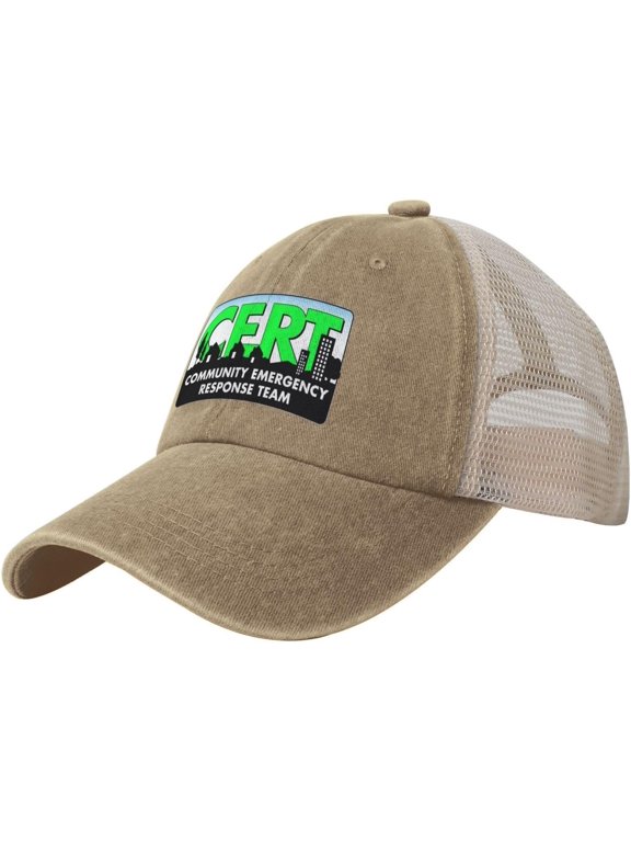 Cert Community Emergency Response Team Denim Trucker Hat Mesh Baseball Cap for Men Or Women Cowboy Dad Black